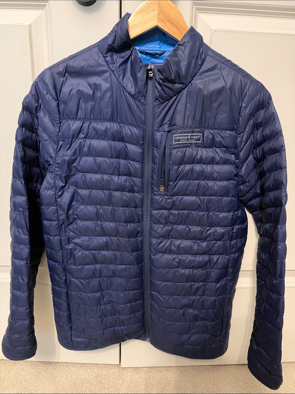 Vineyard Vines Men's Navy Quilted Packable Puffer Jacket
